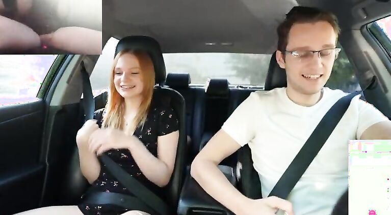Surprise Verlonis for Justin lush Control inside her pussy while driving car in Public