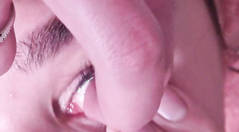 Cum dumpster gets a full cumshot into her open eye | talking