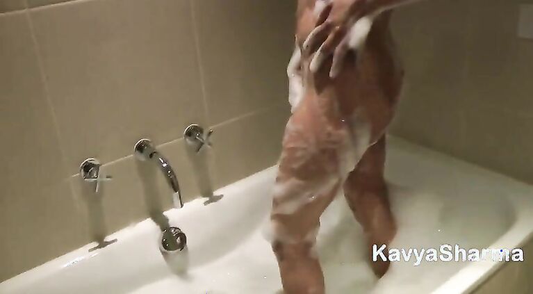 Indian Girl Bathing Infront of Lover