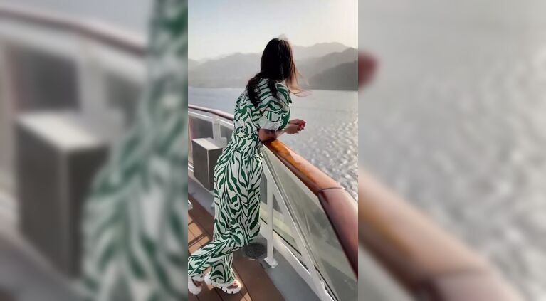 Monika Fox Poses Naked On The Deck Of A Cruise Ship