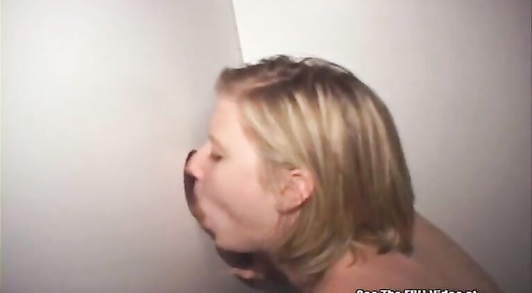 Tattoo Blonde Sucking Off Glory Hole Dick