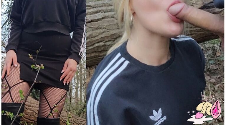 OUTDOOR Meet A Stranger in the Woods And after Blowjob I let Him Fuck me
