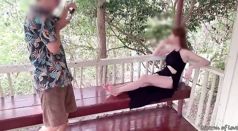 Photographer fucking Thai model outdoors