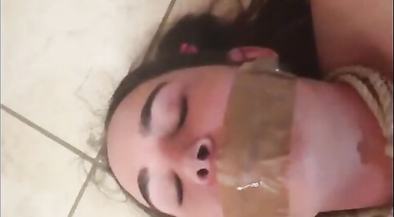 Pissing bondage girl gets slapped | spat on and fucked
