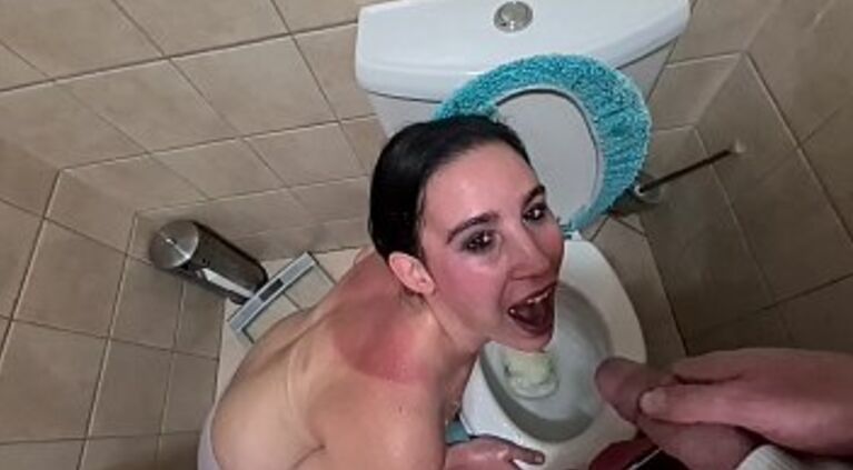 Piss loves getting her face and mouth covered in piss, toilet licking