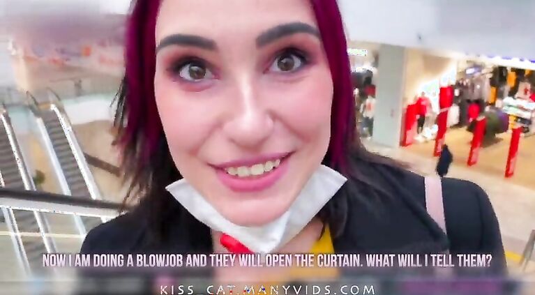 Risky Blowjob in Fitting Room for Big Mac - Public Agent PickUp & Fuck Student in Mall / Kiss Cat