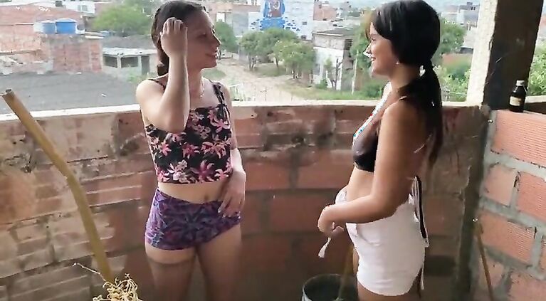 MY STEPSISTER AND I FUCK A LOT ON THE TERRACE